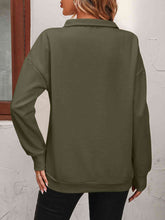 Load image into Gallery viewer, Mandy Zip-Up Dropped Shoulder Sweatshirt  ** 5-10 business day shipping! **