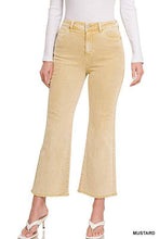 Load image into Gallery viewer, Zenana Acid Washed High Waist Frayed Hem Cropped Kick Flare Jeans