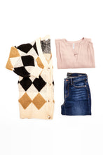 Load image into Gallery viewer, CY Fashion Know-It-All Full Size Argyle Longline Cardigan