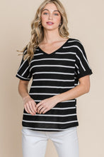 Load image into Gallery viewer, BOMBOM Simple Goals Waffle Knit Striped Tee