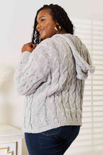 Load image into Gallery viewer, Woven Right Cable-Knit Hooded Sweater