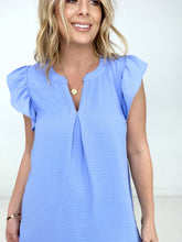 Load image into Gallery viewer, Zenana Woven Airflow Ruffled Sleeve High-Low Top