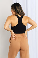 Load image into Gallery viewer, Zenana Ribbed Racerback Sports Bra in Black