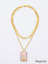 Load image into Gallery viewer, Melania Clara Double Layer Enamel Fortune Tarot Cards Pendant Necklace