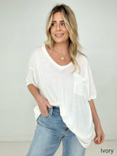 Load image into Gallery viewer, Zenana "Allie" Tri Blend Oversized Front Pocket Boyfriend Tee