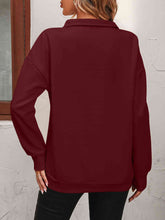 Load image into Gallery viewer, Mandy Zip-Up Dropped Shoulder Sweatshirt  ** 5-10 business day shipping! **