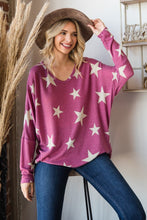 Load image into Gallery viewer, Hopely All Stars V-Neck Knit Oversized Top