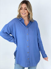 Load image into Gallery viewer, Easel "Twisted Tunic" Solid Button Down Tunic Shirt
