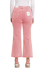 Load image into Gallery viewer, Zenana Acid Washed High Waist Frayed Hem Cropped Kick Flare Jeans