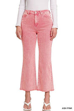 Load image into Gallery viewer, Zenana Acid Washed High Waist Frayed Hem Cropped Kick Flare Jeans