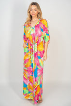 Load image into Gallery viewer, White Birch Printed V-Neck Maxi Dress with Pockets