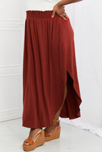 Load image into Gallery viewer, Zenana It's My Time Full Size Side Scoop Scrunch Skirt in Dark Rust