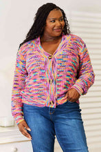 Load image into Gallery viewer, Woven Right V-Neck Long Sleeve Cardigan