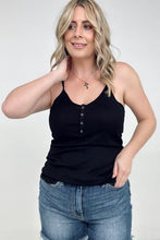 Load image into Gallery viewer, Zenana Ribbed Snap Button Closure Cami Top