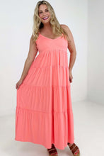 Load image into Gallery viewer, New Colors - Zenana V-Neck Cami Maxi Tiered Dress with Side Pockets