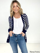 Load image into Gallery viewer, Zenana Striped Snap Button Cardigan