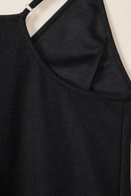 Load image into Gallery viewer, Textured Black Sleeveless V-Neck Pocketed Jumpsuit