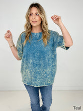 Load image into Gallery viewer, Zenana Acid Wash Front Pocket Raw Edge Top