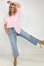 Load image into Gallery viewer, Cozy Co Fold Up Sleeve Button Down Blouse