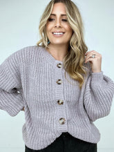 Load image into Gallery viewer, Zenana "Perfectly Poised" Solid Balloon Sleeve Button Front Cardigan