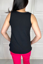 Load image into Gallery viewer, Blumin Apparel Chance of Sun Full Size Ribbed V-Neck Tank in Black