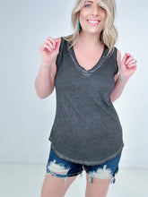 Load image into Gallery viewer, Zenana Washed Raw Edge V-Neck Tank Top