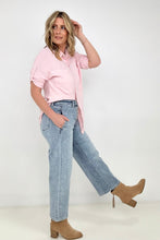 Load image into Gallery viewer, Cozy Co Fold Up Sleeve Button Down Blouse