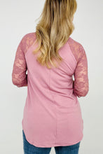 Load image into Gallery viewer, Zenana Plus Lace Half Sleeve Round Neck & Round Hem Top