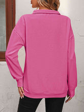 Load image into Gallery viewer, Mandy Zip-Up Dropped Shoulder Sweatshirt  ** 5-10 business day shipping! **