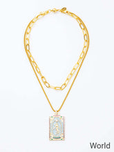 Load image into Gallery viewer, Melania Clara Double Layer Enamel Fortune Tarot Cards Pendant Necklace