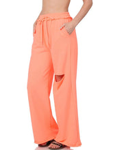 Load image into Gallery viewer, Zenana Distressed Knee French Terry Sweats With Pockets - New Colors