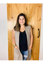 Load image into Gallery viewer, Out on the town cardi vest in mocha-- FINAL SALE!
