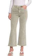 Load image into Gallery viewer, Zenana Acid Washed High Waist Frayed Hem Cropped Kick Flare Jeans