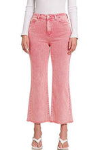 Load image into Gallery viewer, Zenana Acid Washed High Waist Frayed Hem Cropped Kick Flare Jeans