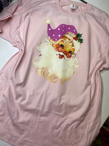 Pink Santa graphic tee/sweatshirt