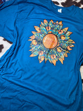 Load image into Gallery viewer, Dark teal pumpkin sunflower graphic tee
