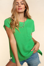 Load image into Gallery viewer, Haptics Pocketed Round Neck Cap Sleeve Knit Top
