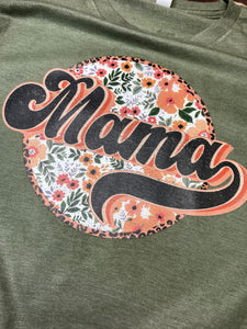 MAMA floral circle graphic tee