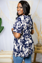 Load image into Gallery viewer, Navy Floral Flutter Top
