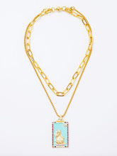 Load image into Gallery viewer, Melania Clara Double Layer Enamel Fortune Tarot Cards Pendant Necklace
