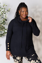 Load image into Gallery viewer, Jade By Jane Full Size Drawstring Cowl Neck Long Sleeve Blouse
