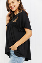 Load image into Gallery viewer, Culture Code Ready To Go Full Size Lace Embroidered Top in Black
