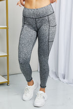 Load image into Gallery viewer, Rae Mode Full Size Heathered Wide Waistband Yoga Leggings
