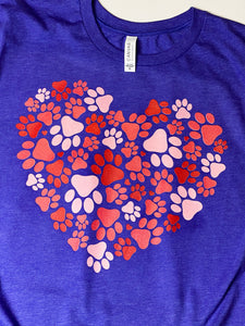 Multicolor paw print graphic tee