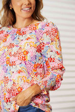 Load image into Gallery viewer, Double Take Floral Print Long Puff Sleeve Blouse
