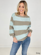 Load image into Gallery viewer, Round Neck Long Sleeve Colorblock Sweater
