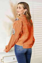 Load image into Gallery viewer, Football Patch Raw Hem Shacket ** 5-10 business day shipping! **
