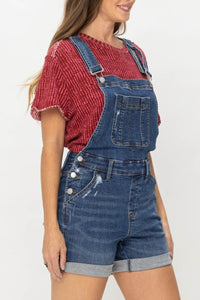 Judy Blue High Waist Destroy & Double Cuff Shorts Overalls