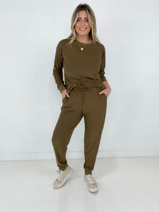 Zenana "Splendid" Reverse Soft French Terry Top & Jogger Set