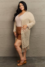 Load image into Gallery viewer, HEYSON Boho Chic Full Size Western Knit Fringe Cardigan
